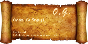 Órás Gyöngyi névjegykártya